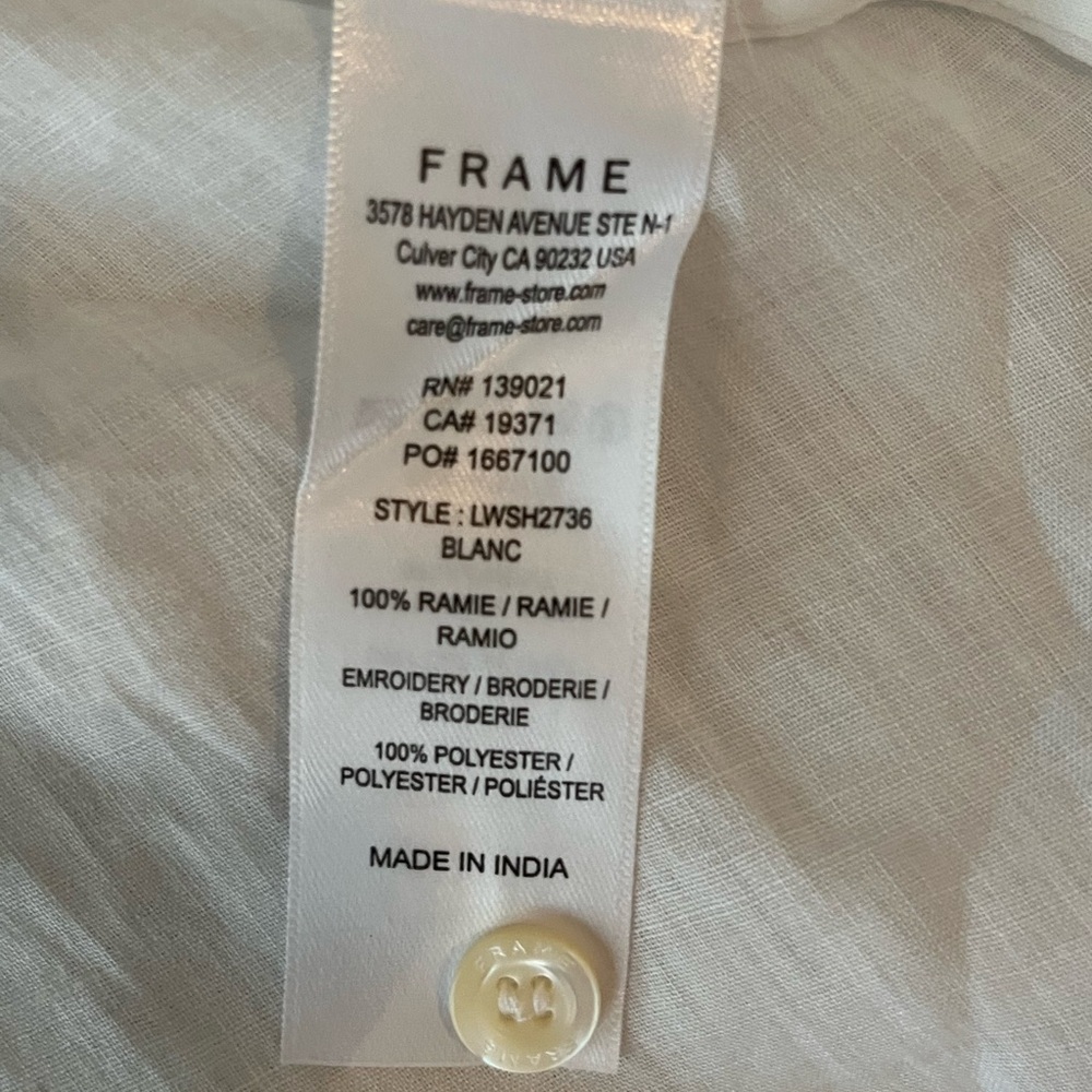 FRAME Ruffled Broderie Anglaise Ramine Shirt - Picture 8 of 9